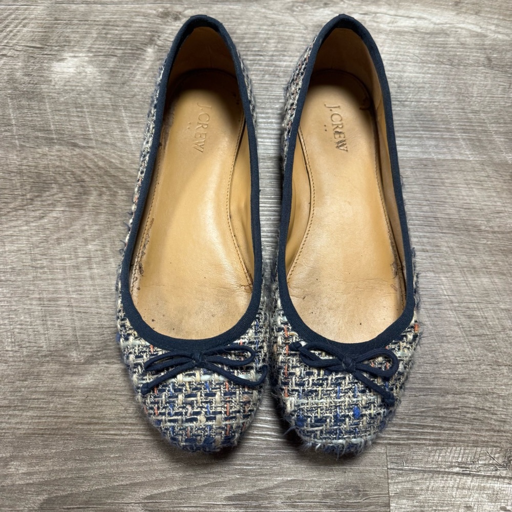 JCREW Tweed Closed Toe Flats Size 8.5